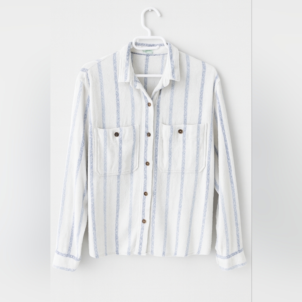 Rare Vintage Benetton Made in Italy Oversized Striped Shirt 24” PTP